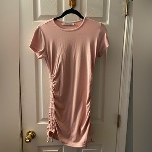 Pink soft adjustable length tight dress
